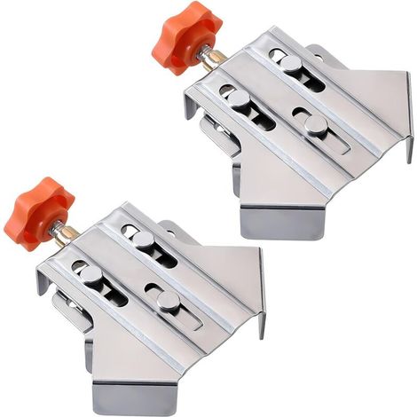 Lot 2 Pinces Angle Droit – Acier Inoxydable 90° – Mâchoires Rotatives Réglables – Menuiserie