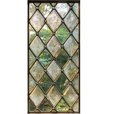 Film adhésif pour vitres effet vitrail, film statique sans colle, autocollant décoratif pour fenêtres et portes vitrées, film occultant pour préserver l'intimité, 45 x 100 cm (1/5)