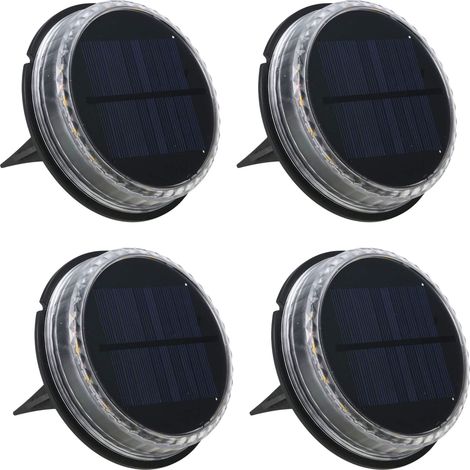 4 Pezzi Luci Solari da Giardino Faretto LED Solare Segnapasso Luce Fredda