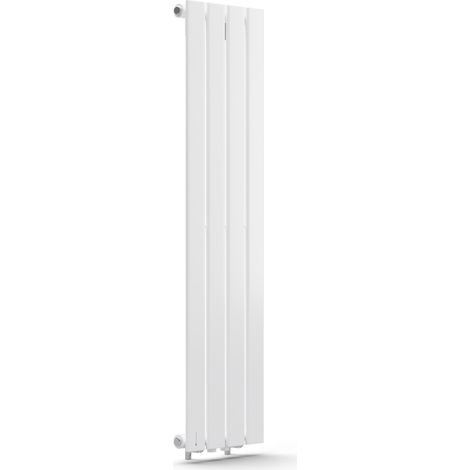 Blumfeldt Badheizkörper, Design Heizkörper Flach, Sparsamer Flachheizkörper Vertikal, 733 Watt Warmwasser Wandheizkörper für Badezimmer & Wohnzimmer, Leiser Vertikal Heizkörper mit Thermostat