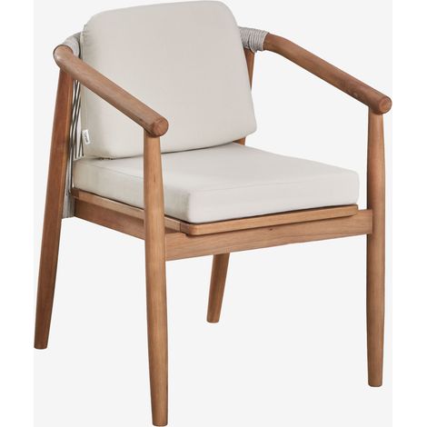 Pack de 2 sillas de comedor con reposabrazos en madera de eucalipto Aderyn SKLUM (1/5)
