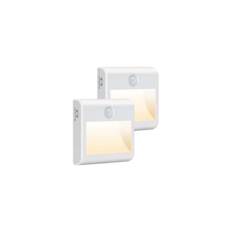 Batteriebetriebenes LED-Nachtlicht [2er-Pack], mit Bewegungssensor, AUTO/EIN/AUS, kinderfreundlich, 4000K neutralweiß, selbstklebende Schrankleuchte für Flur, Treppenhaus, Küche, Kleiderschrank, Küche (1/4)