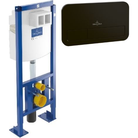 Bâti-support autoportant WC VILLEROY ET BOCH Viconnect avec plaque noir