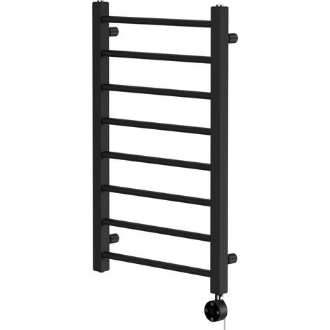 Wholesale Domestic Cohen Colore Matt Black 800mm x 500mm Straight Digital Thermostatic Electric Heated Towel Rail (1/5)
