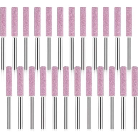 SHINING HOUSE Paquet de 24 Pierres à Aiguiser pour AffûTeuse de TronçOnneuse, Outil de Meulage de Polissage pour AffûTeuse de TronçOnneuse 3X4.8Mm (1/5)