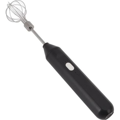 Batteur à Main électrique, Mousseur à Lait, Mousseur à Lait Portatif alimenté par Batterie à Trois Vitesses Différentes, pour la Cuisson, la Maison (Noir)