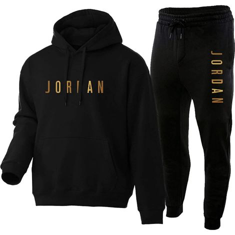 Survêtement Homme - Sweat À Capuche Et Pantalon De Jogging - Style Vintage Confortable - Pour Maison Et Salle De Sport - Noir - 2 Pièces (1/5)