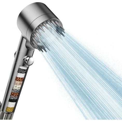 (A) Pommeau de douche haute pression, plusieurs modes de jet, interrupteur marche/arrêt, douchette, buses anti-obstruction, économie d'eau (1/5)