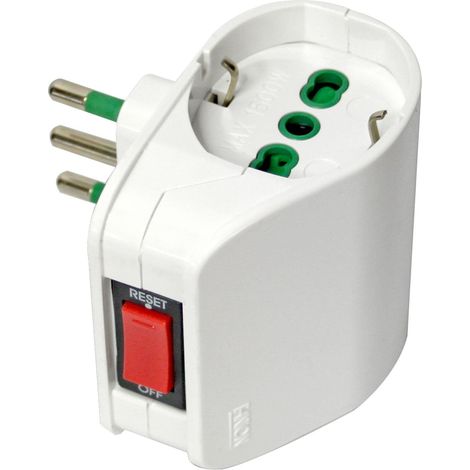 Adattatore presa doppia con interruttore automatico