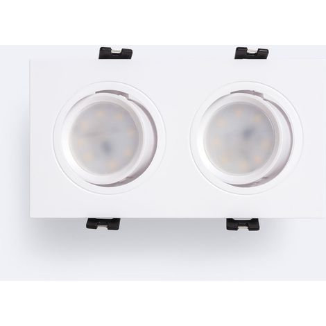 Pannello Downlight LED GU10 6W Orientabile Rettangolare PC Foro 75x150mm  No Flicker 4000K Bianco Bianco Naturale