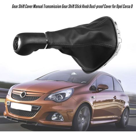 Pomo de palanca de cambios manual de 5 velocidades, tapa del maletero para Opel Corsa D, a prueba de polvo - Crezuo