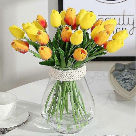 20 tulipes artificielles au toucher réaliste, bouquets de mariage avec de fausses tulipes (1/5)