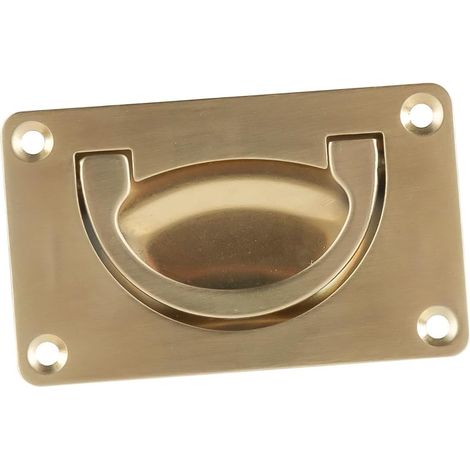 Poignée encastrée polie avec vis de fixation pour porte de meuble, tiroir, armoire, penderie. (1/5)