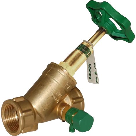 Seppelfricke SEPP DIN-Basis KFR®-Ventil, mit Entleerung, steigend, Rp2 (DN50), Messing Typ 1507, 0048965