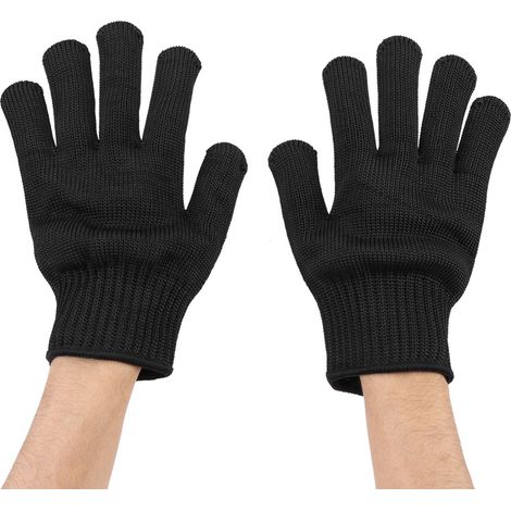 paire de gants de travail en maille d'acier inoxydable résistants aux coupures, outil de protection pour boucher (1/5)