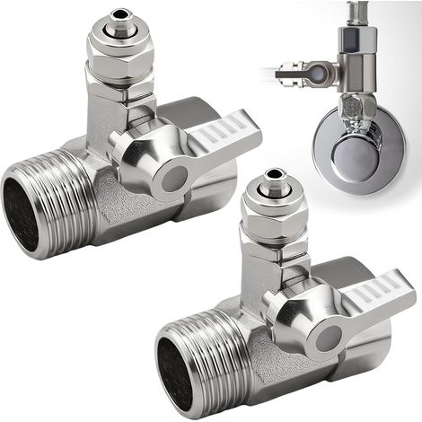 2 Pièces Vanne D'arrêt Adaptateur en T 3/8 x 1/4, de pour Connecter Appareils - (1/5)