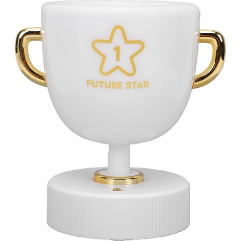 Nachtlicht in Form einer Auszeichnungstrophäe, aus Kunststoff, mit wiederaufladbarem Stifthalter  Dimmbare Fernbedienung, 4 Helligkeitsstufen, USB-Anschluss, mehrfarbiger Stifthalter, für die Schlafzi (1/5)