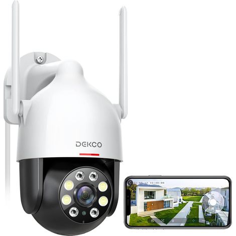 2K Camera Surveillance WiFi Extérieure, 360° PTZ Caméra Surveillance, Détection Mouvement, Vision Nocturne en Couleur, Alerte Instantanée, Audio Bidirectionnel, Étanche IP66, Pack (1/5)