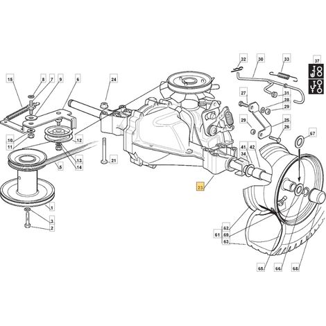 Trasmissione idrostatica ORIGINALE STIGA trattorino AT3 72 HBC 118400976/2