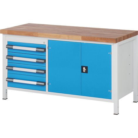 eurokraft pro, Établi, sur piétement Série 8000, 4 tiroirs, 1