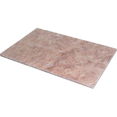 Dallage pierre naturelle Travertin Rouge 1er choix 61x40,6x1,2 cm