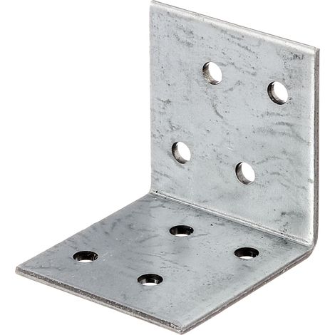 Équerre de fixation galvanisée Sendzimir 40 x 40 x 40 mm – Set de 50 pièces – Coins biseautés pour assemblage précis – Alberts