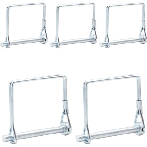 piezas de pasadores de seguridad de 6 mm x 60 mm. Un pasador de tubo con cierre de bayoneta de horquilla cuadrada, fabricado en acero galvanizado para remolques, tractores, volquetes, granjas y cortac