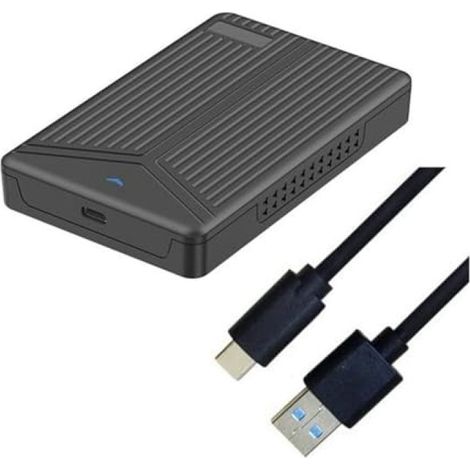 Irovami Boîtier pour disque dur 15 mm, boîtier pour disque dur portable 2,5 pouces, boîtier SSD USB 3.1, noir, avec câble de données (1/5)