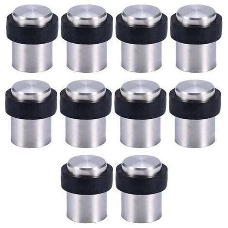 10 topes de puerta de acero inoxidable de 4,5 cm para suelo, bloqueadores de puertas (1/5)