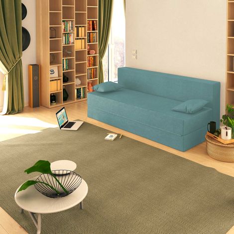 Baldiflex Divano Letto Morbido TreTris 3 Posti che diventa 3 Posti letto colore Acquamarina (1/4)