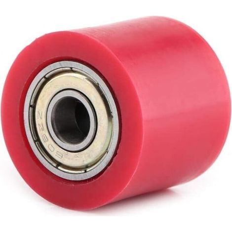 Rouleau de Tendeur de Chaîne,Curseur de Rouleau Poulie Chaîne Guide Roue Tendeur Galet d'entraînement pour Moto Vélo Rue Glisseur Universel pour Street Bike Moto ATV (Rouge 8MM) (1/2)