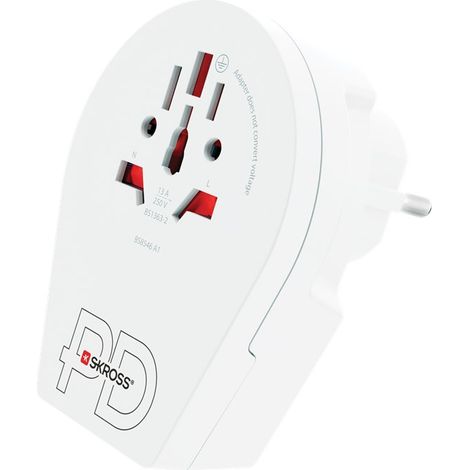 Skross 1.500290 adaptador de enchufe eléctrico Tipo F Universal Blanco (1/5)