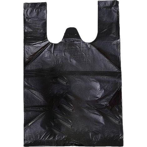 Lot de 100 petits sacs poubelle pour salle de bain, serviettes hygiéniques, sacs en plastique avec poignées pour la maison, la cuisine, les ordures - Noir (1/5)