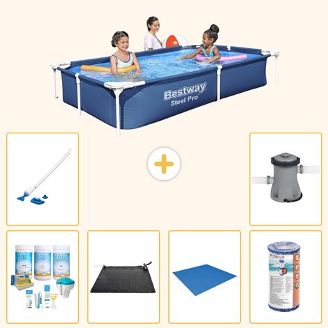 Bestway Bestway Steel Pro Rectangulaire - 221x150x43 cm - 7-pièces  S22062 (1/5)