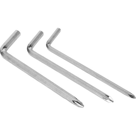 Set aus 3 L-förmigen Multifunktionsschraubendrehern mit Sechskant- und Kreuzschlitzköpfen, robustem Stahl, praktischem Handwerkzeug (1/5)
