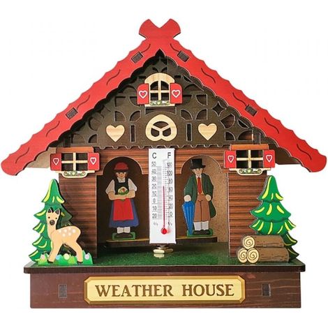 1 station météo murale, baromètre et thermomètre intégrés, hygromètre précis ±2 % HR, écran LCD rétroéclairé, pour intérieur maison bureau serre (1/5)