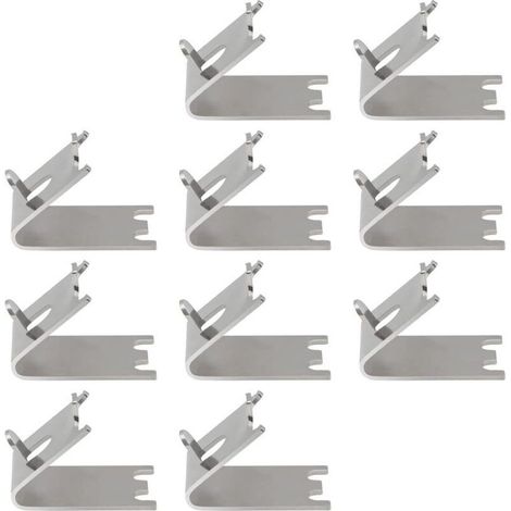 Clips d'étagère de réfrigérateur, 10 crochets d'étagère de congélateur en acier inoxydable Support d'étagère de refroidisseur de réfrigérateur Clips de remplacement carrés boucles
