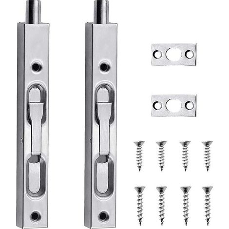 6-Inch Mortise Lock Door Latch, Sliding Lever Handle Latch, Concealed Door Latch with Screws, Suitable for Wooden Doors, Windows, and Cabinets (1/5)