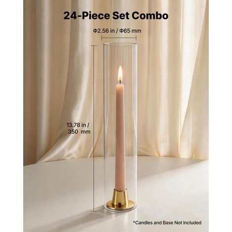 Cylindres en Verre pour Bougies Lot de 24 Couvre-bougies (1/5)