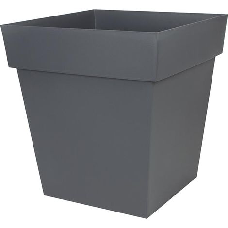 EDA – Pot de fleur carré Toscane 49,5 x 49,5 cm – Hauteur 52 cm – Polypropylène résistant aux UV et gel – Contenance 87 L (1/5)