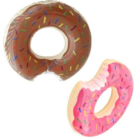 Baby swimming ring, donut seat, pink donut + brown donut, swimming seat, child seat (suitable for children aged 7-10 years) (1/5)