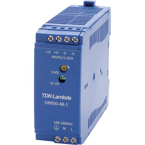 Alimentation rail DIN TDK-Lambda DRB50-48-1 52.8 V/DC 1.05 A 50.4 W 1 x V057481 (1/3)