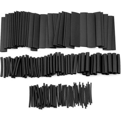 Kit d'assortiment de 127 gaines thermorétractables pour câbles et fils - Rétraction thermique rapide (1/5)