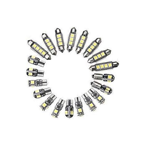 20-teiliges LED-Innenraumbeleuchtungsset für Autos, inklusive Decken-, Kofferraum- und Türbeleuchtung, superhell, CAN-Bus-fehlerfrei
