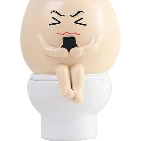 Niedliche Blumentöpfe für sitzende Toilette mit gerüschter