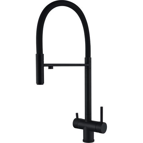 Grifo de cocina WEZER TOP4-01-BLACK con conexión para filtro de agua. (1/2)