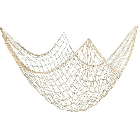 Filet de Peche Décoratif, Filet de Pêche Mer, Décorations Murales, 150cm x 200cm Méditerranéen Style Maison, Decoration Pirate, Décoration en Résille pour Fête, Mariage, Maison, Photographie (1/5)
