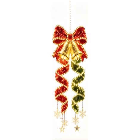 Lustre spirale de Noël, décoration LED pour porche avec nœud (1/5)