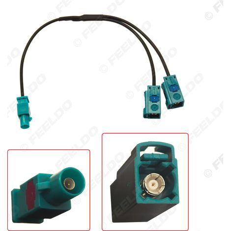 Compatible avec le câble de connexion d'antenne FAKRA-Z mâle vers 2 FAKRA-Z femelles et le câble adaptateur d'antenne radio FM.