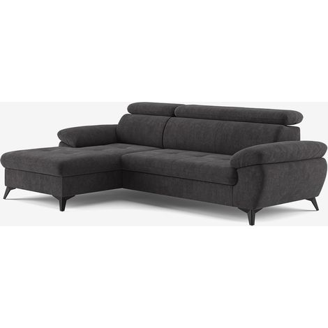 3-Sitzer Sofa mit linker Ottomane und verstellbarer Kopfstütze Rilo - Braun (1/5)